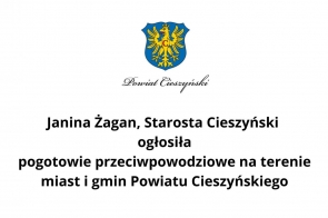 Starosta Cieszyński ogłosiła pogotowie przeciwpowodziowe na terenie miast i gmin Powiatu Cieszyńskiego - zdjęcie wyróżniające