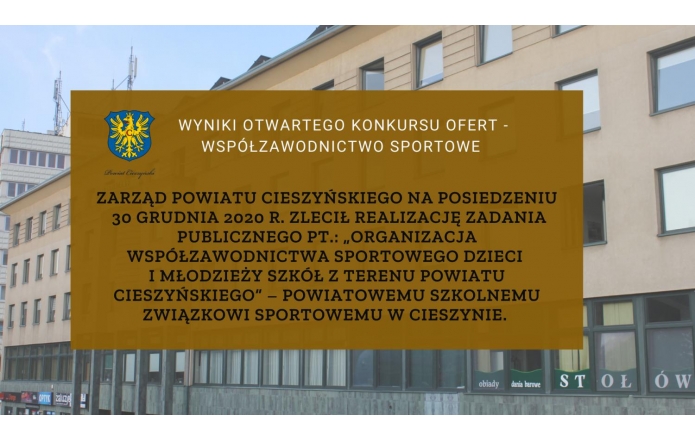 Wyniki otwartego konkursu ofert - współzawodnictwo sportowe