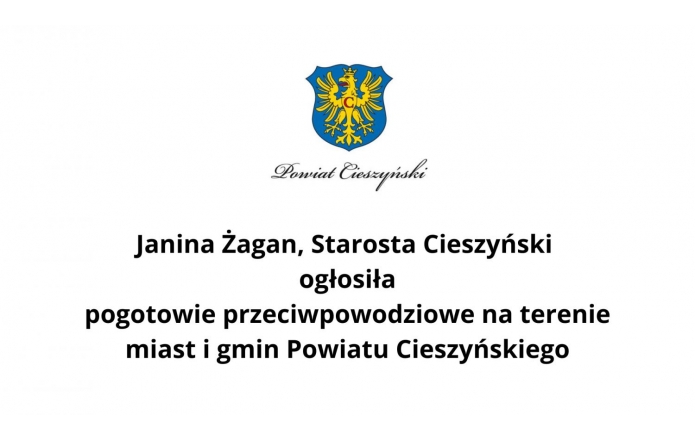 Starosta Cieszyński ogłosiła pogotowie przeciwpowodziowe na terenie miast i gmin Powiatu Cieszyńskiego - zdjęcie wyróżniające
