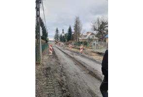 remont drogi w Pogwizdowie - stan na dzień 3.02.2024
