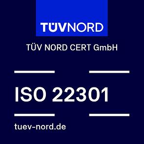 Certyfikat ISO 22301 TÜV NORD CERT GmbH